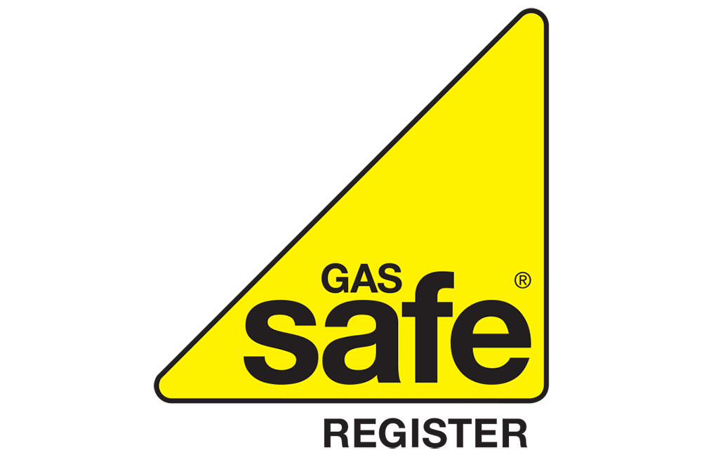 the gas safe register logo in a yellow triangle